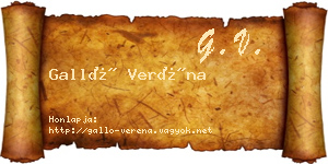 Galló Veréna névjegykártya